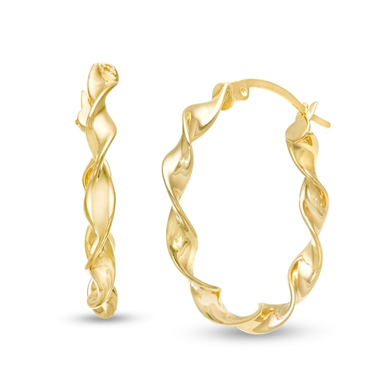 25.0mm Twisted Hoop Earrings in 10K Gold