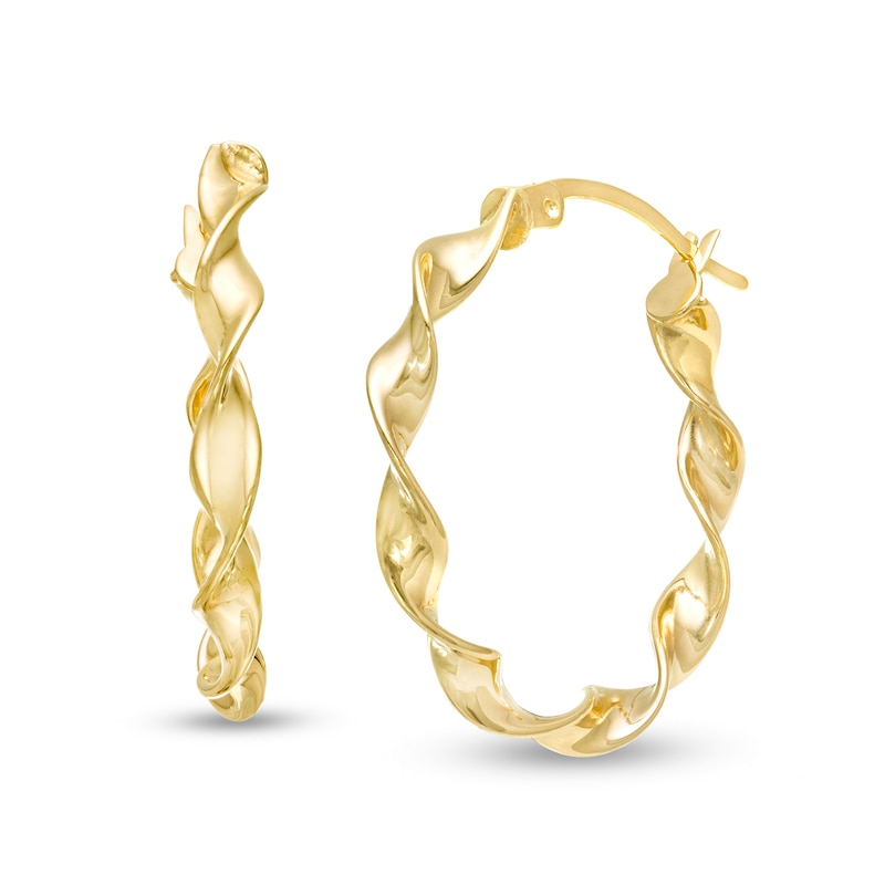 Main Image 1 of 25.0mm Twisted Hoop Earrings in 10K Gold