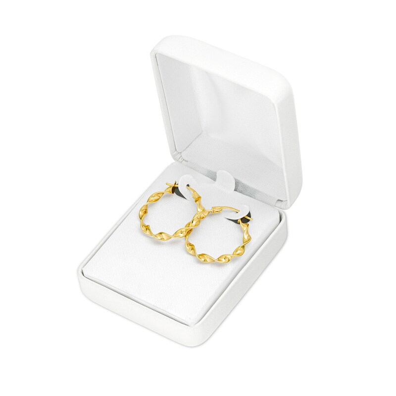Main Image 4 of 25.0mm Twisted Hoop Earrings in 10K Gold