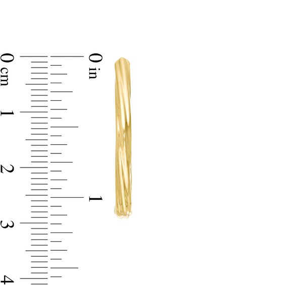 30.0mm Swirl Pattern Rhombus Hoop Earrings in 10K Gold