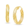 Thumbnail Image 0 of 4 x 20.0mm Swirl Pattern Hoop Earrings in 10K Gold