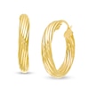Thumbnail Image 1 of 20.0mm Swirl Pattern Hoop Earrings in 10K Gold
