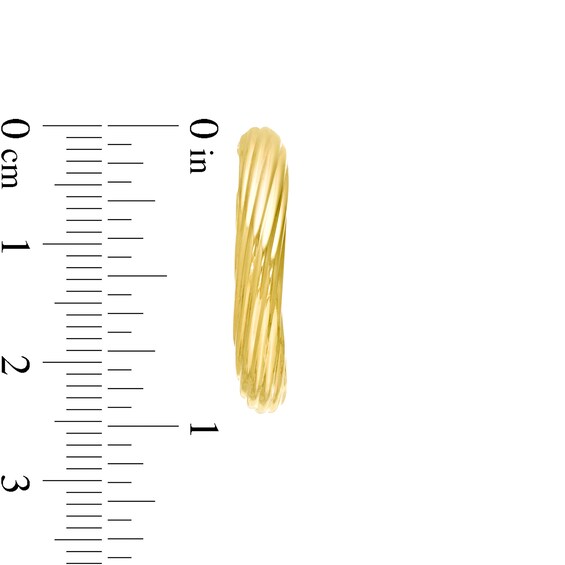20.0mm Swirl Pattern Hoop Earrings in 10K Gold
