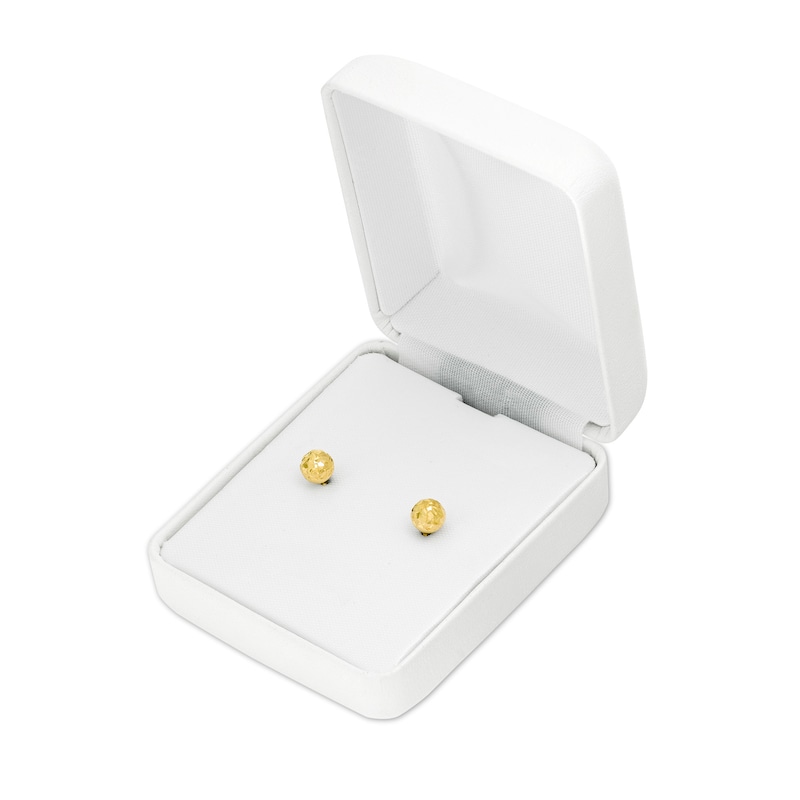 Main Image 4 of Diamond-Cut Ball Stud Earrings in 10K Gold