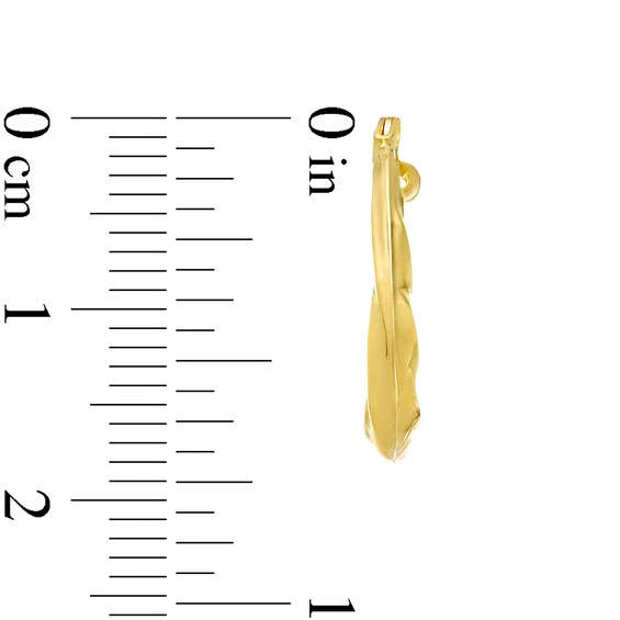 17.0mm Graduated Swirl Pattern Hoop Earrings in 10K Gold
