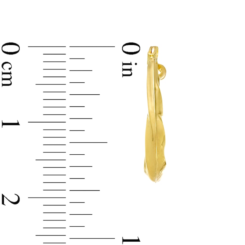 Main Image 3 of 17.0mm Graduated Swirl Pattern Hoop Earrings in 10K Gold