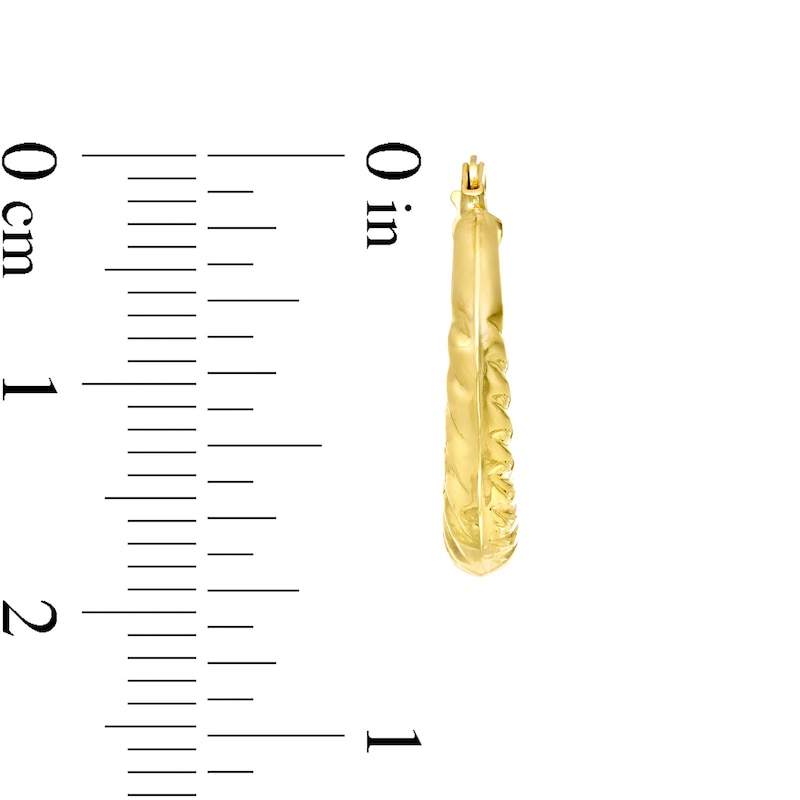 17.0mm Graduated Rope Texture Hoop Earrings in 10K Gold