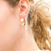 Thumbnail Image 1 of 8.0 x 25.0mm Diamond-Cut Chevron Pattern Hoop Earrings in 10K Gold