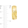 Thumbnail Image 2 of 8.0 x 25.0mm Diamond-Cut Chevron Pattern Hoop Earrings in 10K Gold