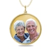Thumbnail Image 1 of Engravable Photo Rope Frame Circle Pendant in 10K White, Yellow or Rose Gold (1 Image and 3 Lines)