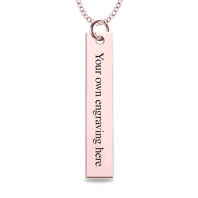 Engravable Name Basketball Vertical Bar Sport Pendant in 10K White, Yellow or Rose Gold (2 Lines)