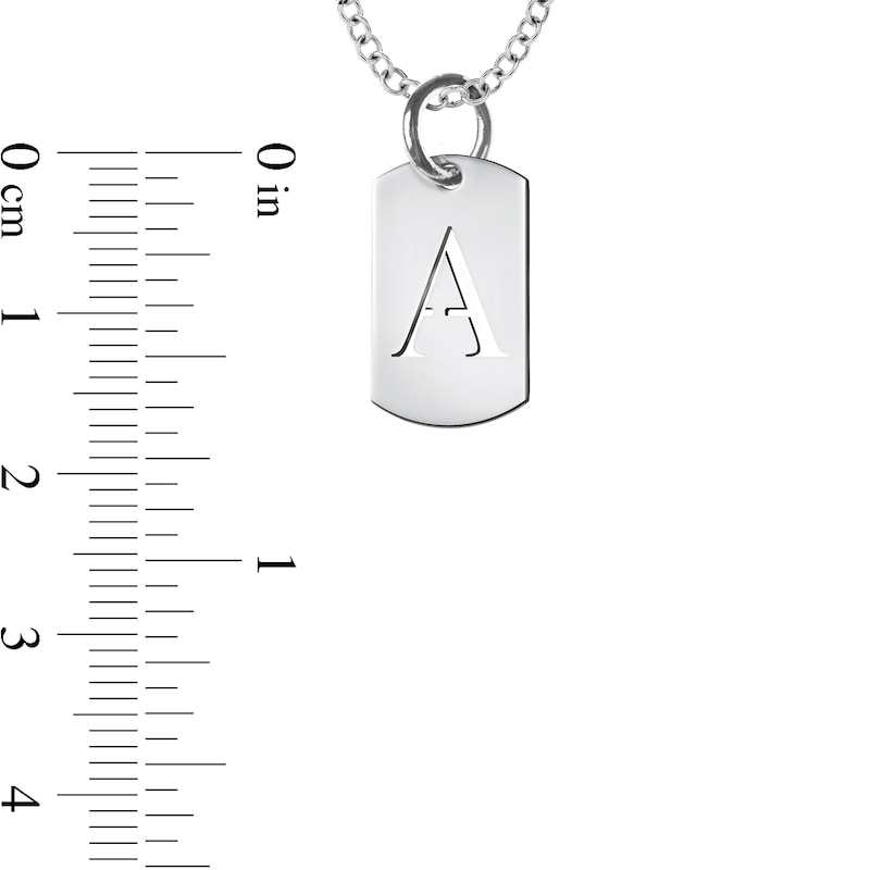 Cut-Out Initial Dog Tag Pendant in 10K White, Yellow or Rose Gold (1 Initial)