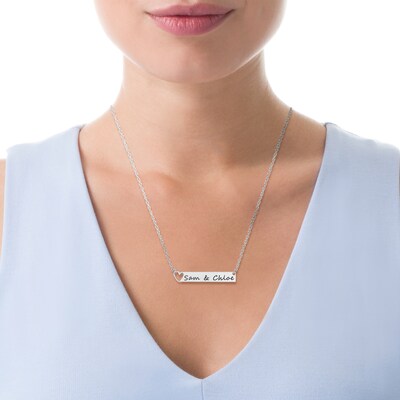 Margie v02-18k Gold Finished Heart Pendant Luxury Necklace Personalized Name Gifts 