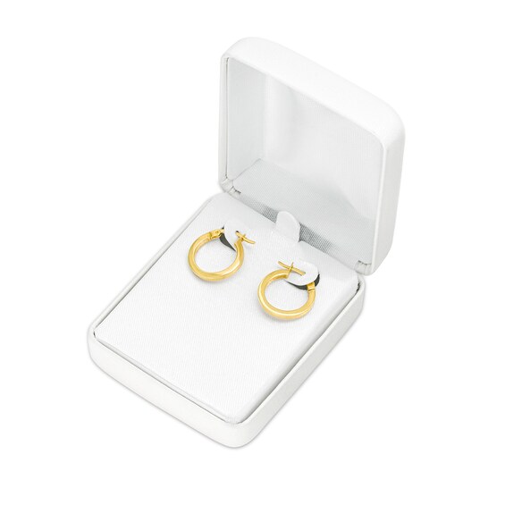 15.0mm Square Tube Hoop Earrings in 10K Gold