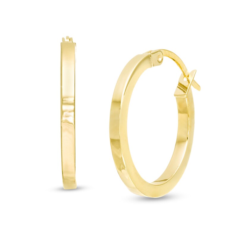 Main Image 1 of 20.0mm Square Tube Hoop Earrings in 10K Gold