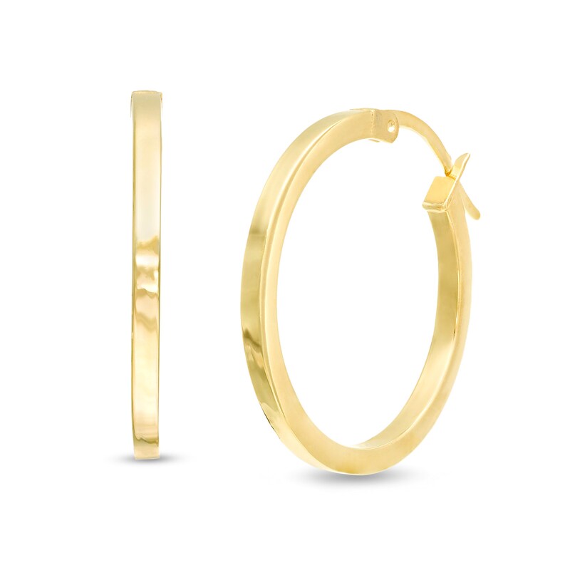 Main Image 1 of 25.0mm Square Tube Hoop Earrings in 10K Gold