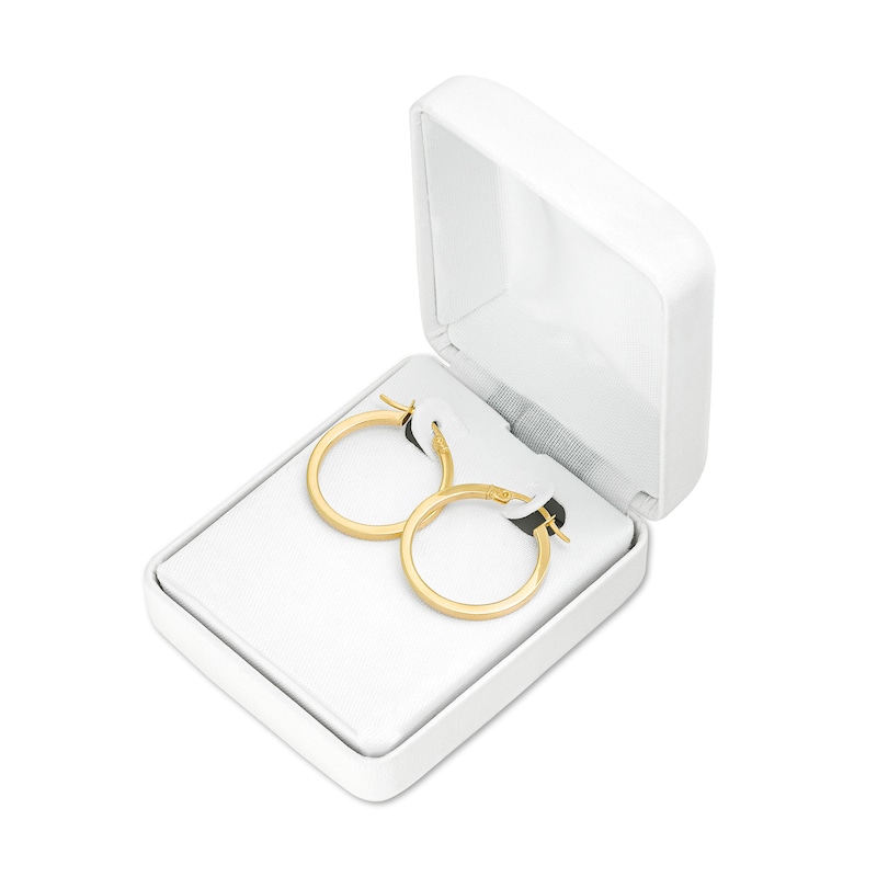 Main Image 4 of 25.0mm Square Tube Hoop Earrings in 10K Gold