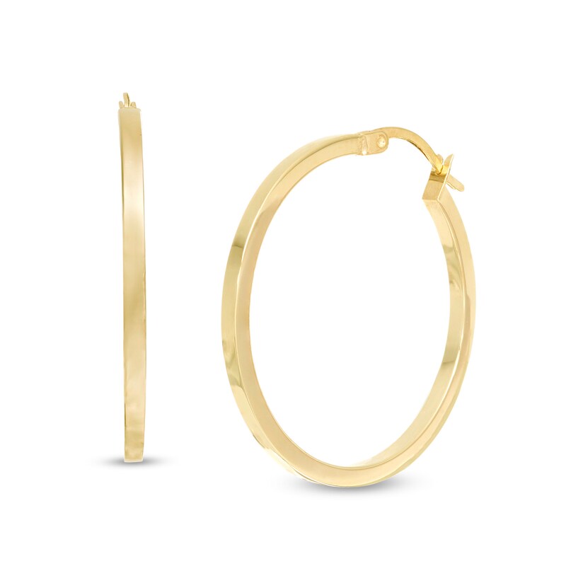 Main Image 1 of 30.0mm Square Tube Hoop Earrings in 10K Gold