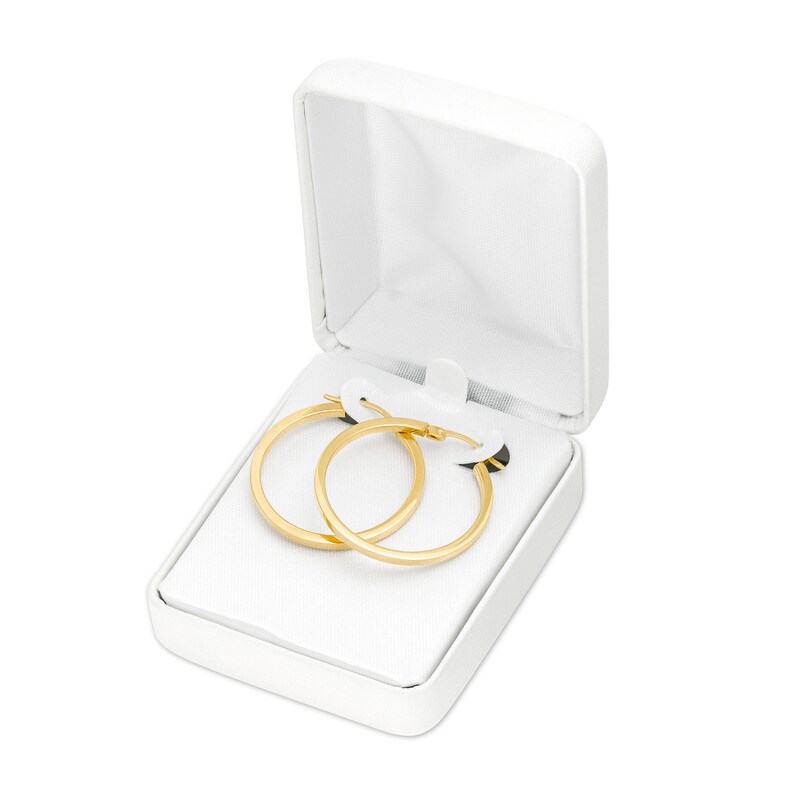 Main Image 4 of 30.0mm Square Tube Hoop Earrings in 10K Gold