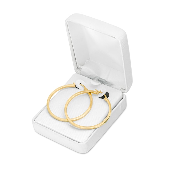 40.0mm Square Tube Hoop Earrings in 10K Gold