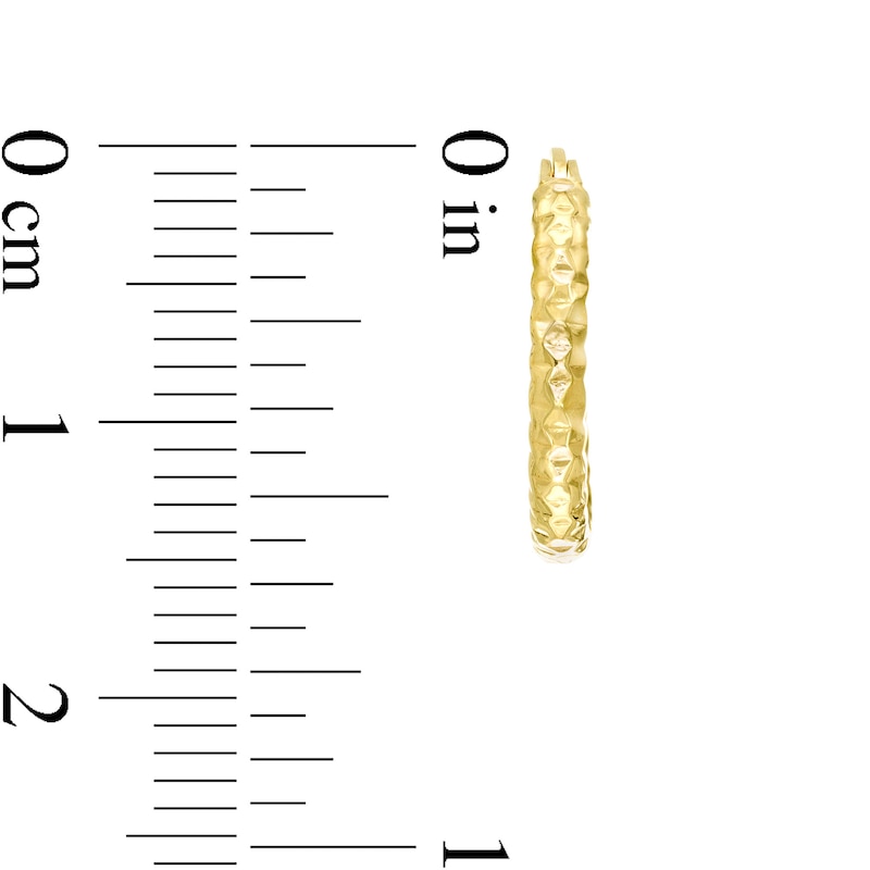 2.0 x 15.0mm Diamond-Cut Tube Hoop Earrings in 10K Gold