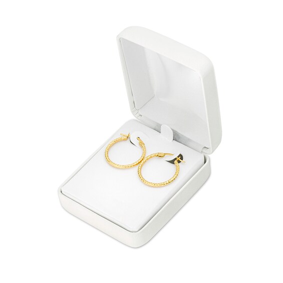 20.0mm Diamond-Cut Tube Hoop Earrings in 10K Gold