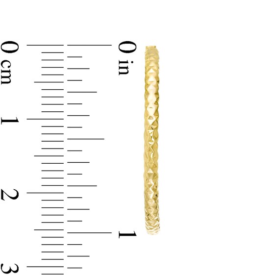 25.0mm Diamond-Cut Tube Hoop Earrings in 10K Gold