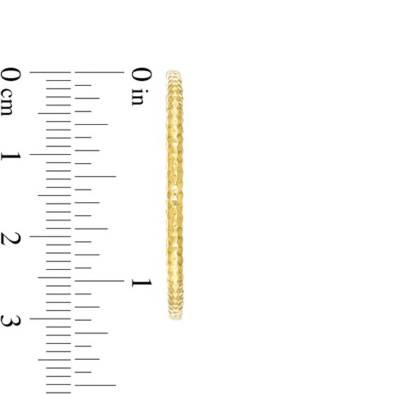 30.0mm Diamond-Cut Tube Hoop Earrings in 10K Gold