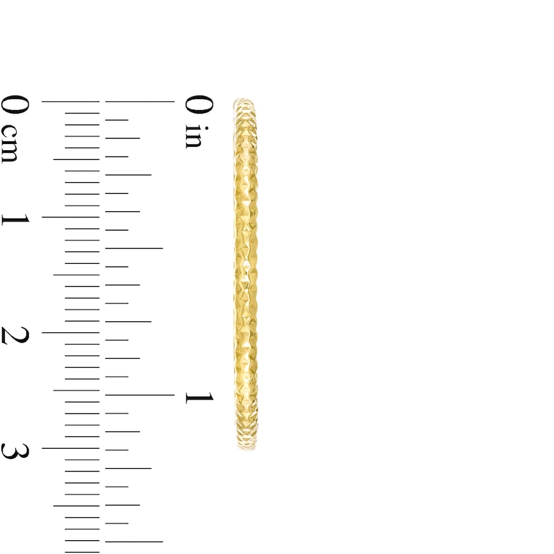 Main Image 3 of 30.0mm Diamond-Cut Tube Hoop Earrings in 10K Gold