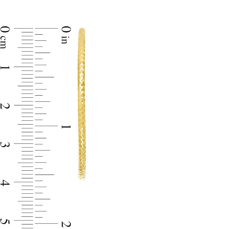 Main Image 3 of 40.0mm Diamond-Cut Tube Hoop Earrings in 10K Gold