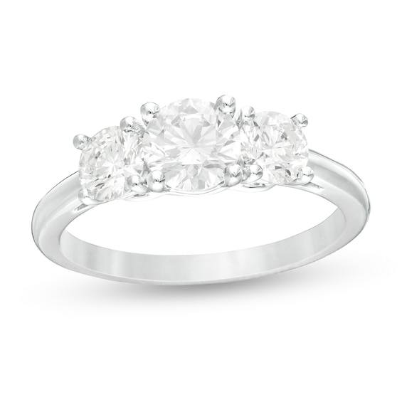 1-1/2 CT. T.w. Certified Lab-Grown Diamond Past Present Future® Engagement Ring in 14K White Gold (G/Si2)