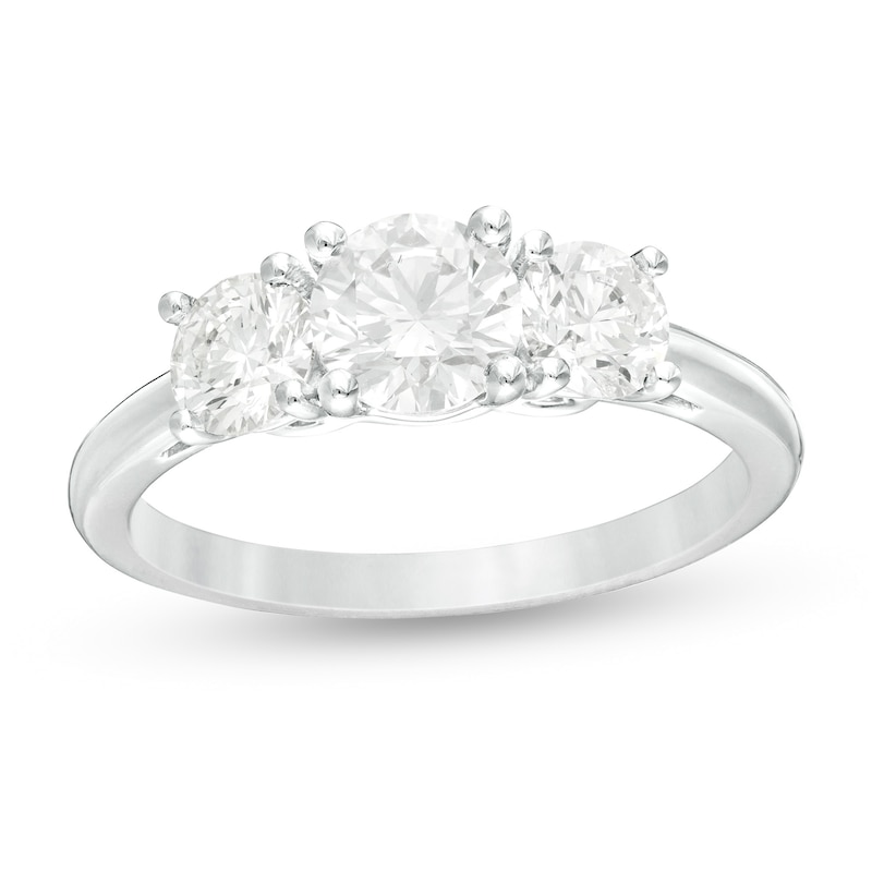 Main Image 1 of 1-1/2 CT. T.W. Certified Lab-Grown Diamond Past Present Future® Engagement Ring in 14K White Gold (G/SI2)