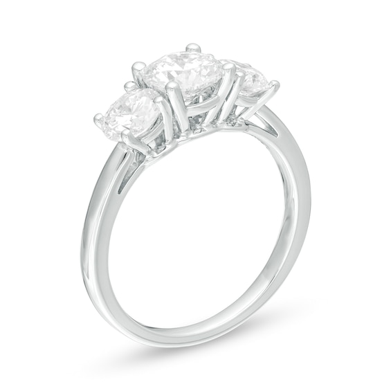 1-1/2 CT. T.w. Certified Lab-Grown Diamond Past Present FutureÂ® Engagement Ring in 14K White Gold (G/Si2)