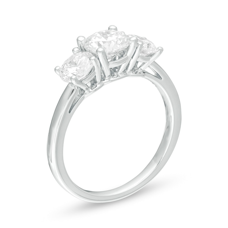 Main Image 3 of 1-1/2 CT. T.W. Certified Lab-Grown Diamond Past Present Future® Engagement Ring in 14K White Gold (G/SI2)