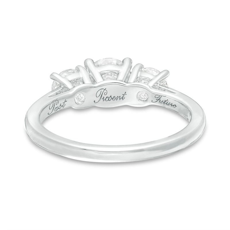 Main Image 4 of 1-1/2 CT. T.W. Certified Lab-Grown Diamond Past Present Future® Engagement Ring in 14K White Gold (G/SI2)