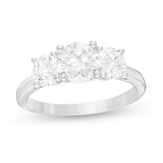 2 CT. T.w. Certified Lab-Created Diamond Past Present FutureÂ® Engagement Ring in 14K White Gold (G/Si2)