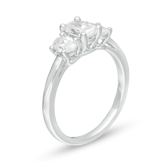 CT. T.w. Certified Oval Lab-Grown Diamond Past Present FutureÂ® Engagement Ring in 14K White Gold (G/Si2