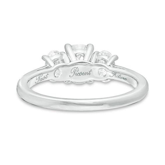 CT. T.w. Certified Oval Lab-Grown Diamond Past Present FutureÂ® Engagement Ring in 14K White Gold (G/Si2
