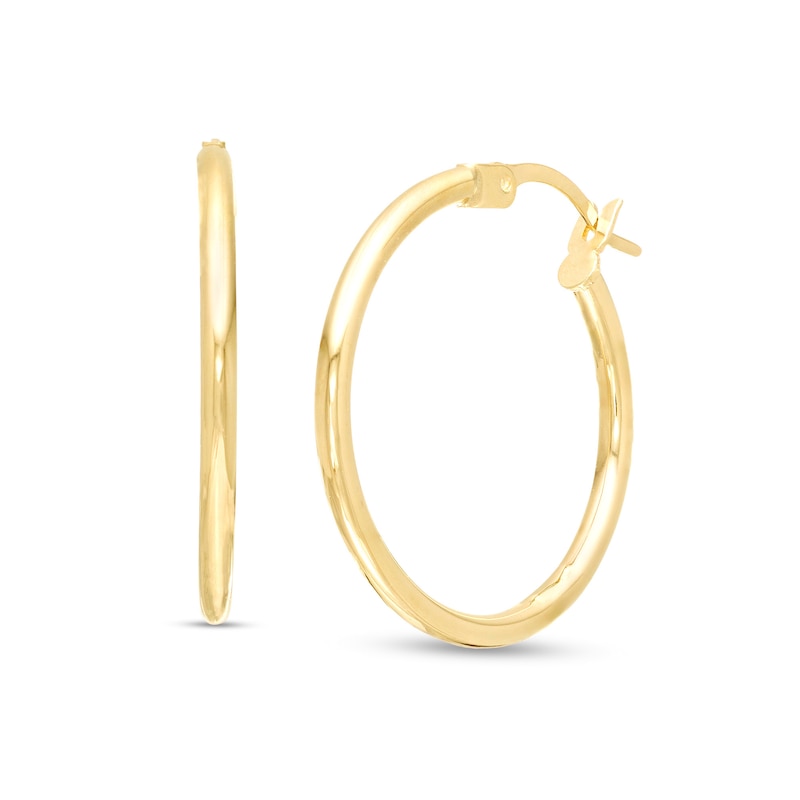 1.5 x 20.0mm Hoop Earrings in 10K Gold