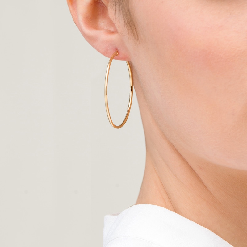 Main Image 2 of 40.0mm Hoop Earrings in 10K Gold