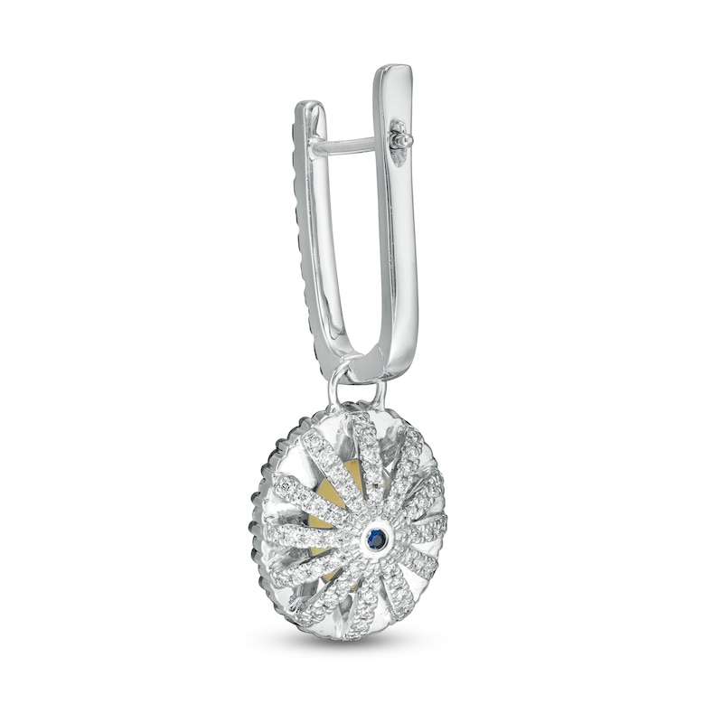 Main Image 3 of Vera Wang Love Collection Oval Opal and 1 CT. T.W. Diamond Frame Drop Earrings in 18K White Gold