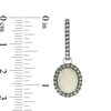 Thumbnail Image 4 of Vera Wang Love Collection Oval Opal and 1 CT. T.W. Diamond Frame Drop Earrings in 18K White Gold