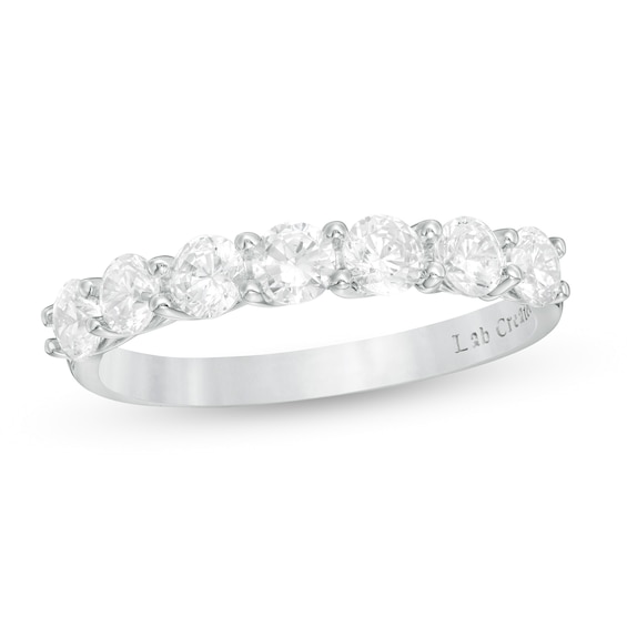 1 CT. T.w. Certified Lab-Grown Diamond Seven Stone Anniversary Band in 14K White Gold (F/Si2)