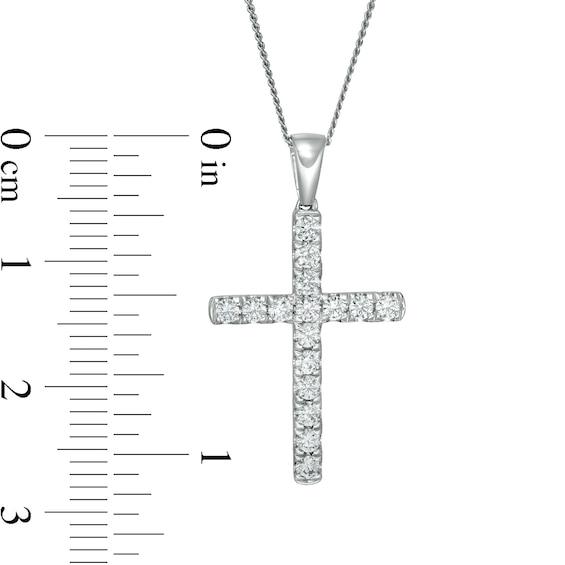 1/2 CT. T.w. Certified Lab-Grown Diamond Cross Pendant in 14K White Gold (F/Si2)
