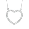 Thumbnail Image 1 of 1/2 CT. T.W. Lab-Grown Diamond Heart Outline Necklace in 14K White Gold (F/SI2)