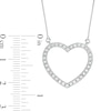 Thumbnail Image 4 of 1/2 CT. T.W. Lab-Grown Diamond Heart Outline Necklace in 14K White Gold (F/SI2)