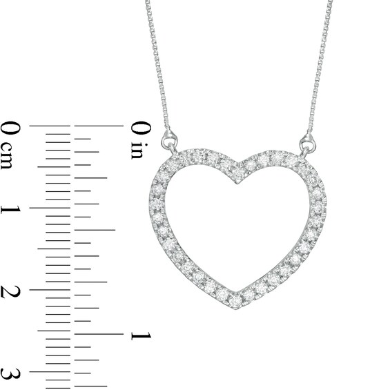1/2 CT. T.w. Certified Lab-Grown Diamond Heart Outline Necklace in 14K White Gold (F/Si2)