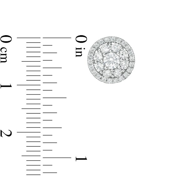 1 CT. T.w. Certified Lab-Grown Diamond Double Frame Stud Earrings in 14K White Gold (F/Si2)