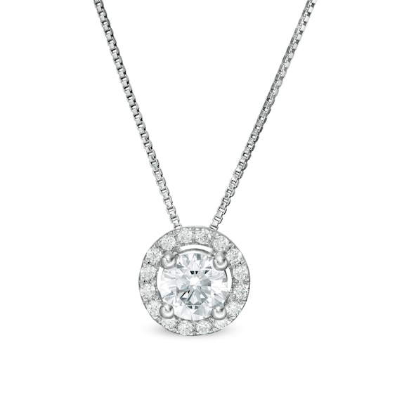 1/2 CT. T.w. Certified Lab-Grown Diamond Frame Pendant in 14K White Gold (F/Si2)