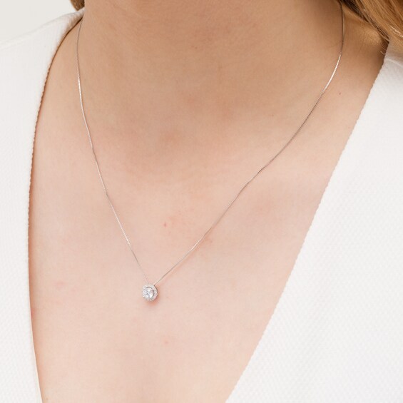 1/2 CT. T.w. Certified Lab-Grown Diamond Frame Pendant in 14K White Gold (F/Si2)